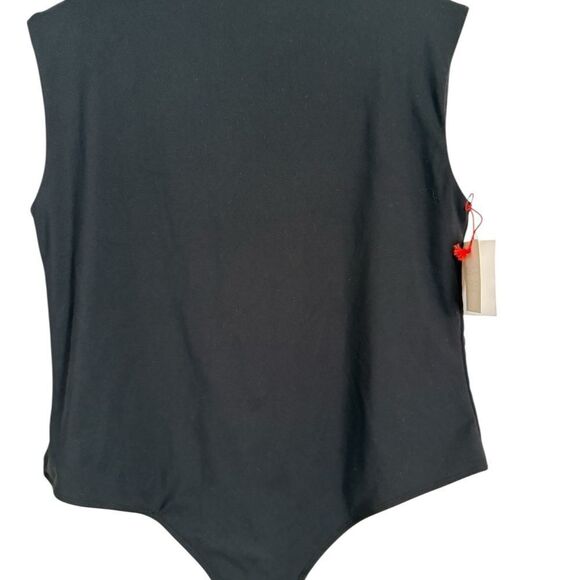 NWT Open Edit Black Bodysuit High Neck Sleeveless - Picture 5 of 6